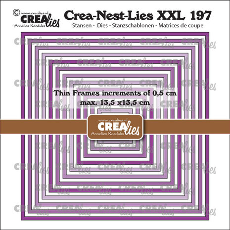 Crealies Nest Dies Dunne Kaders Vierkanten Glad (CLNestXXL197)