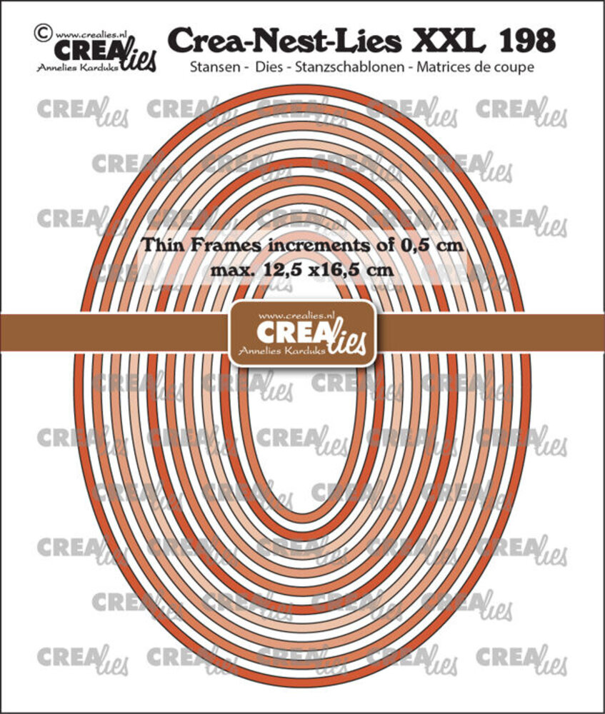 Crealies Nest Dies Dunne Kaders Ovalen Glad (CLNestXXL198) Crealies Nest Dies Dunne Kaders Ovalen Glad (CLNestXXL198)