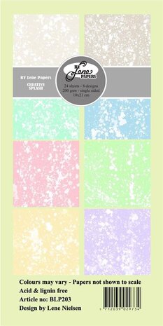 By Lene Creative Splash Slimline Paper Pack (BLP203) By Lene Creative Splash Slimline Paper Pack (BLP203)