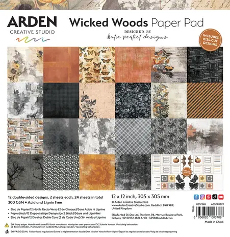 Arden Creative Studio Wicked Woods 12x12 Inch Paper Pad by Katie Pertiet (ACSPP0029) Arden Creative Studio Wicked Woods 12x12 Inch Paper Pad by Katie Pertiet (ACSPP0029)