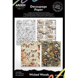 Arden Creative Studio Wicked Woods 6x8 Inch Decoupage Paper (12pcs) by Katie Pertiet (ACSDP0005)