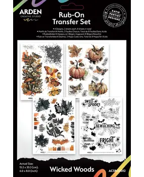 Arden Creative Studio Wicked Woods 6x8 Inch Rub-On Transfer Set by Katie Pertiet (ACSRO0012) Arden Creative Studio Wicked Woods 6x8 Inch Rub-On Transfer Set by Katie Pertiet (ACSRO0012)