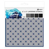 Simon Hurley Create Checkered 6x6 Inch Layering Stencils (HUS94548)