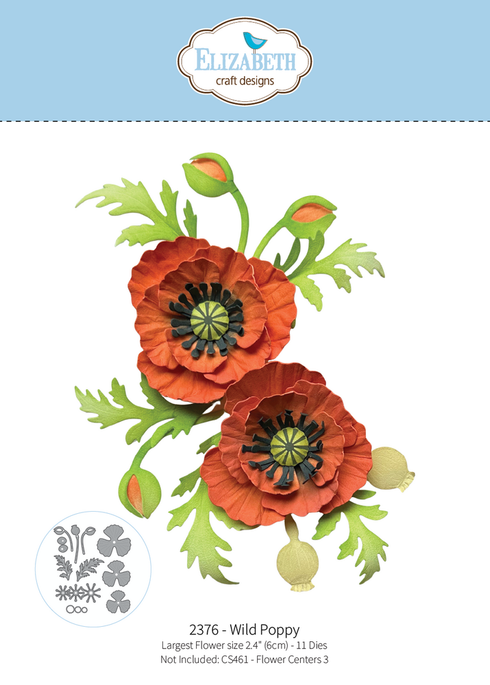 Elizabeth Craft Designs Bloom Wildly Dies Wild Poppy (2376) Elizabeth Craft Designs Bloom Wildly Dies Wild Poppy (2376)