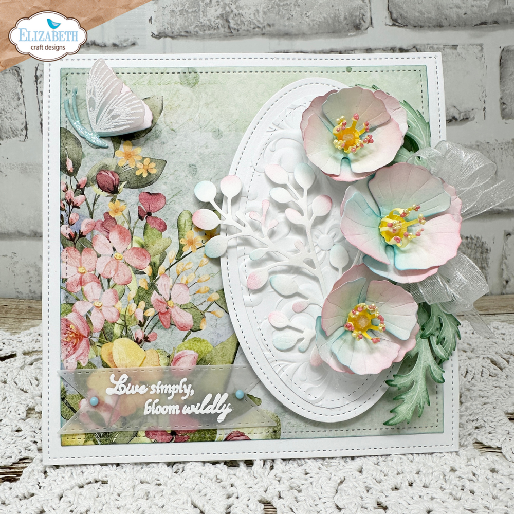 Elizabeth Craft Designs Bloom Wildly Dies Stitched Ovals (2381) Elizabeth Craft Designs Bloom Wildly Dies Stitched Ovals (2381)