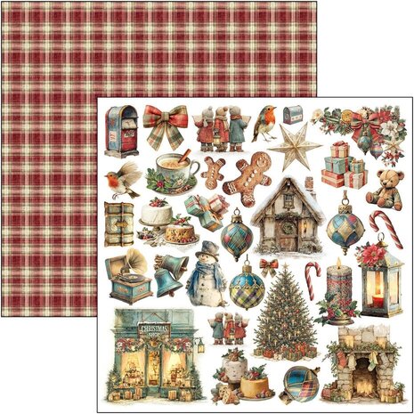 Ciao Bella Papercrafting Merry & Bright 8x8 Inch Paper Pad (CBH098)