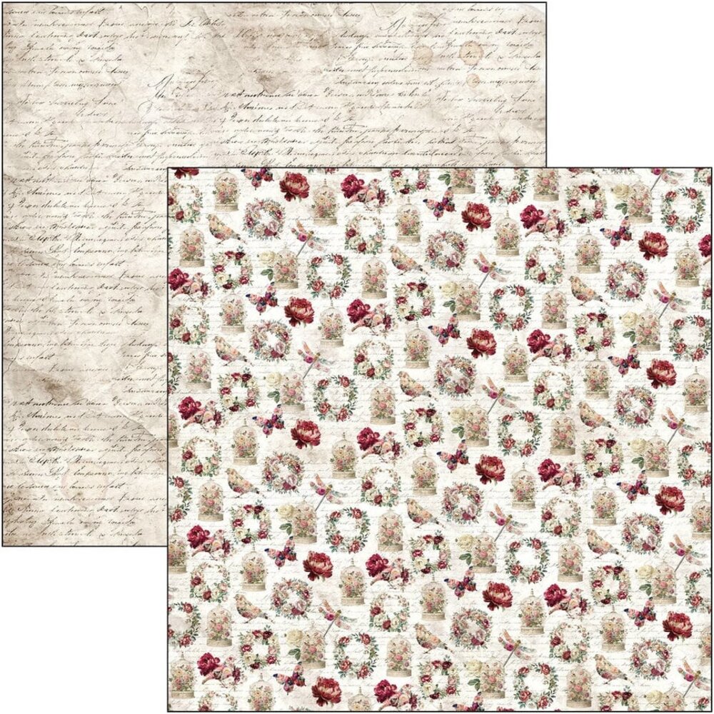 Ciao Bella Papercrafting Bohemian Burgundy 12x12 Inch Patterns Pad (CBT099)