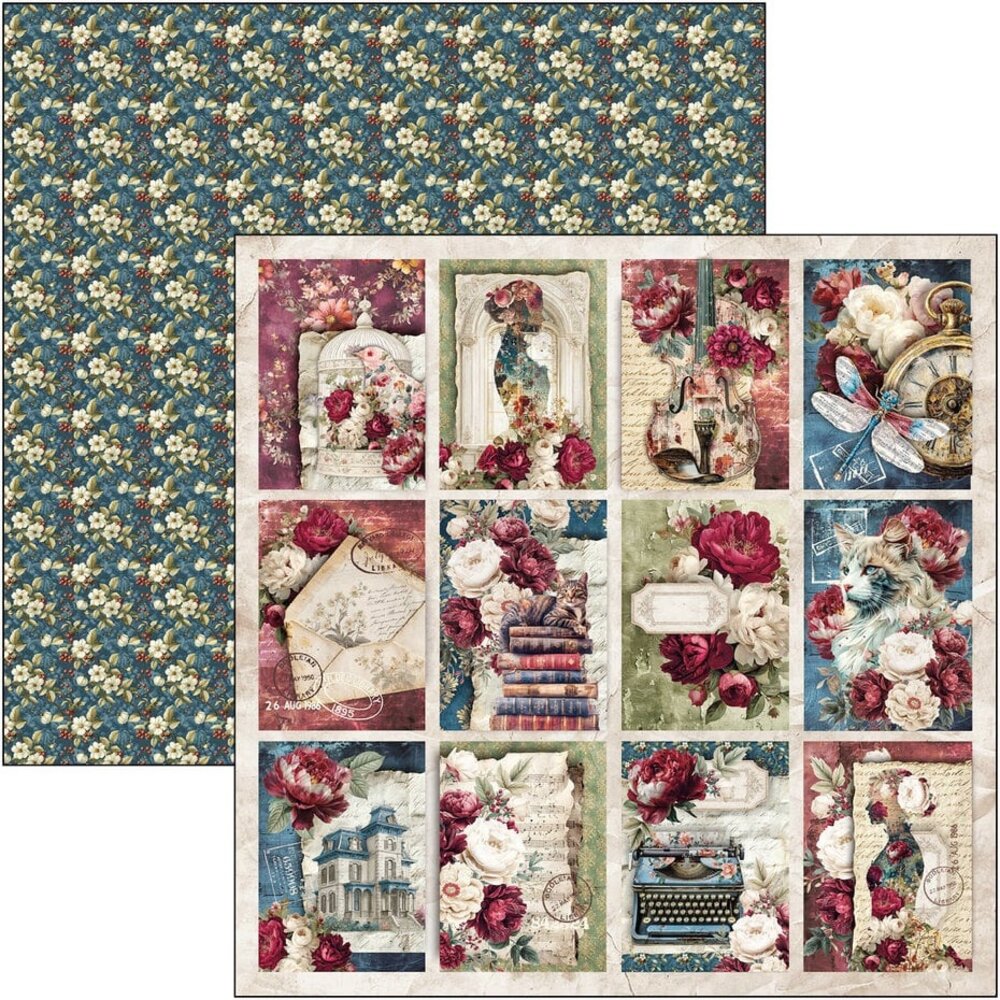 Ciao Bella Papercrafting Bohemian Burgundy 12x12 Inch Patterns Pad (CBT099)