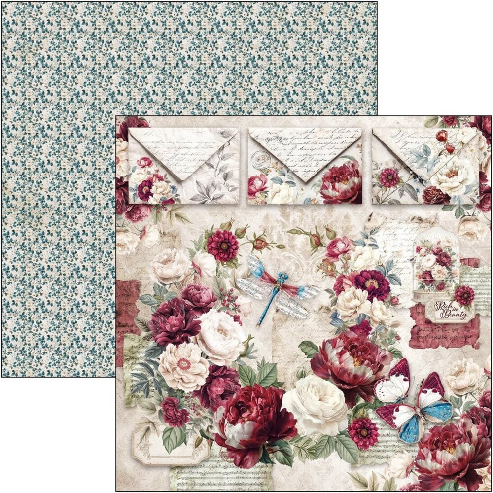 Ciao Bella Papercrafting Bohemian Burgundy 8x8 Inch Paper Pad (CBH099)