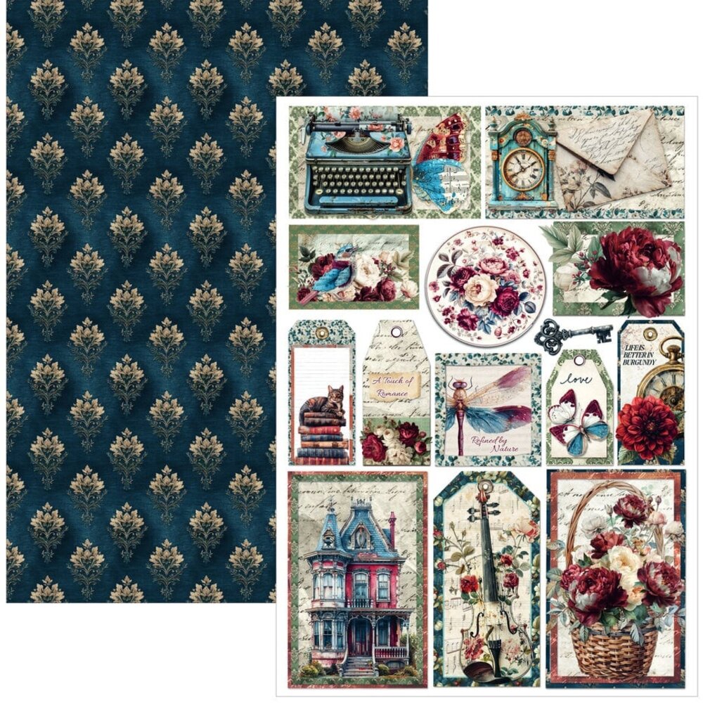 Ciao Bella Papercrafting Bohemian Burgundy A4 Creative Pad (CBCL099)
