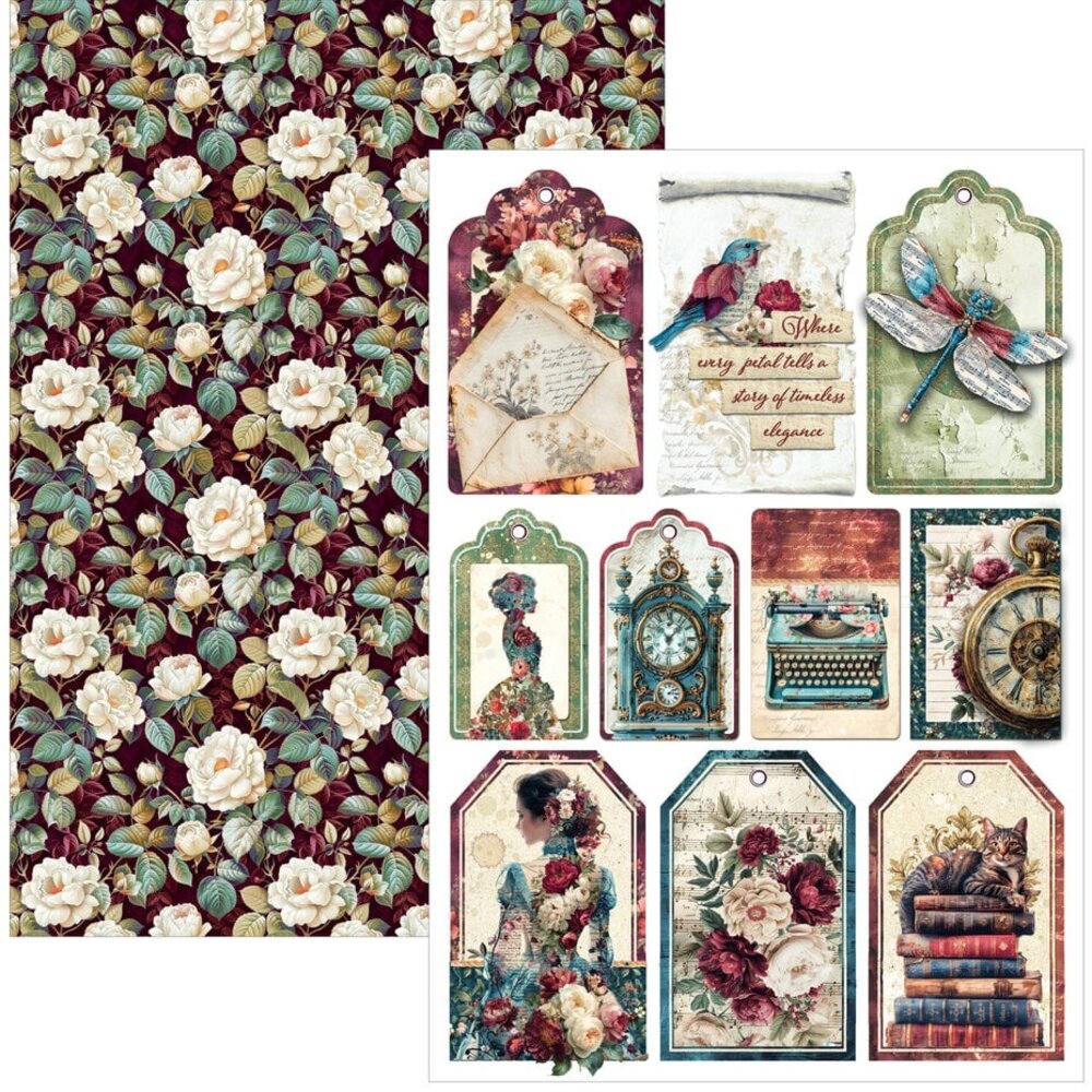 Ciao Bella Papercrafting Bohemian Burgundy A4 Creative Pad (CBCL099)