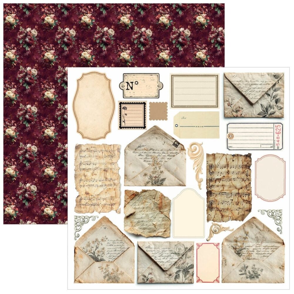 Ciao Bella Papercrafting Bohemian Burgundy 6x6 Inch Paper Pad (CBQE099)