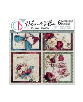 Ciao Bella Papercrafting Bohemian Burgundy 6x6 Inch Deluxe Paper & Vellum Dual Pack (CBXQ012)