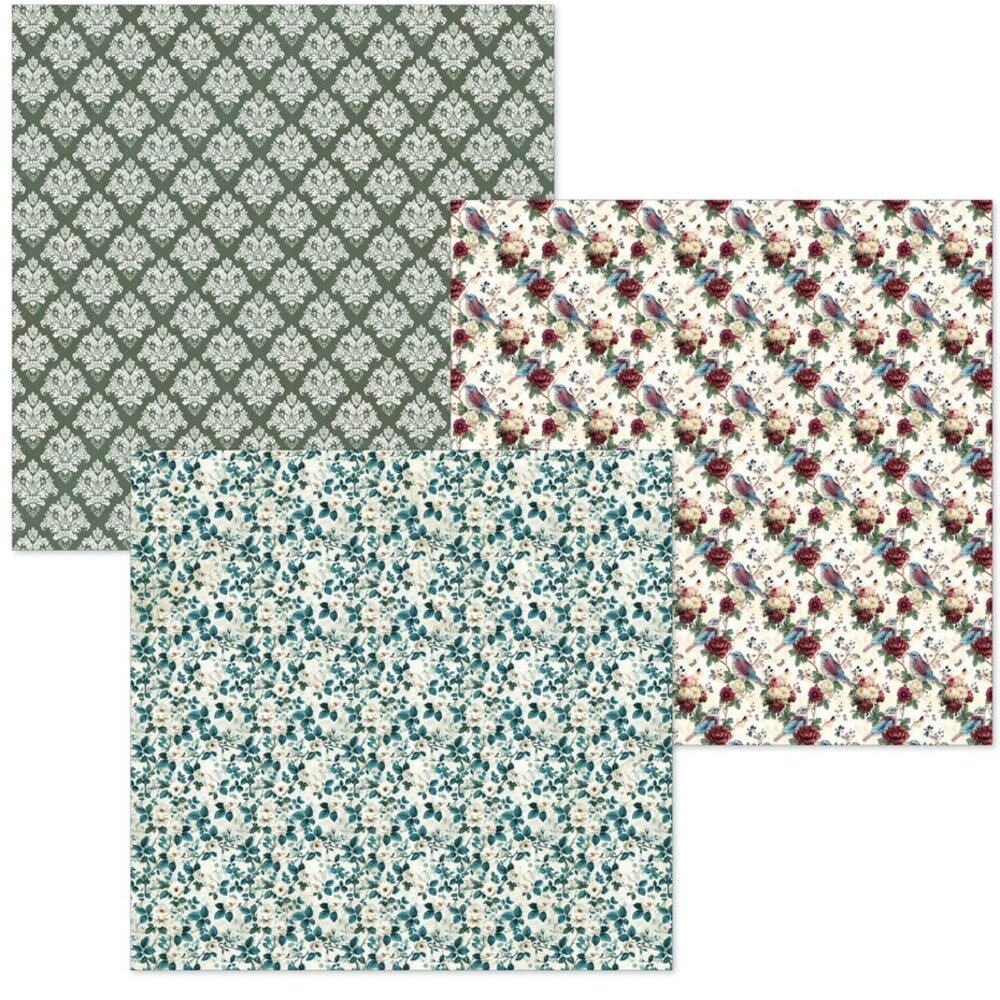 Ciao Bella Papercrafting Bohemian Burgundy 6x6 Inch Deluxe Paper & Vellum Dual Pack (CBXQ012)