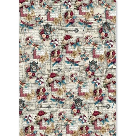 Ciao Bella Papercrafting Bohemian Burgundy A5 Mixed Rice Papers (CBRS046)