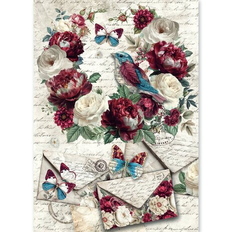 Ciao Bella Papercrafting Bohemian Burgundy A5 Mixed Rice Papers (CBRS046)