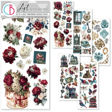 Ciao Bella Papercrafting Bohemian Burgundy Art Stickers (CBI018)