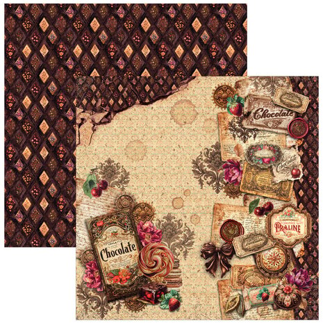 Ciao Bella Papercrafting The Chocolate Factory 12x12 Inch Paper Pad (CBPM100)