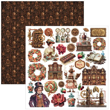 Ciao Bella Papercrafting The Chocolate Factory 8x8 Inch Paper Pad (CBH100)