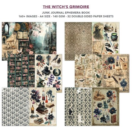 Ciao Bella Papercrafting The Witch's Grimoire A4 Junk Journal Ephemera Book (CBB029)