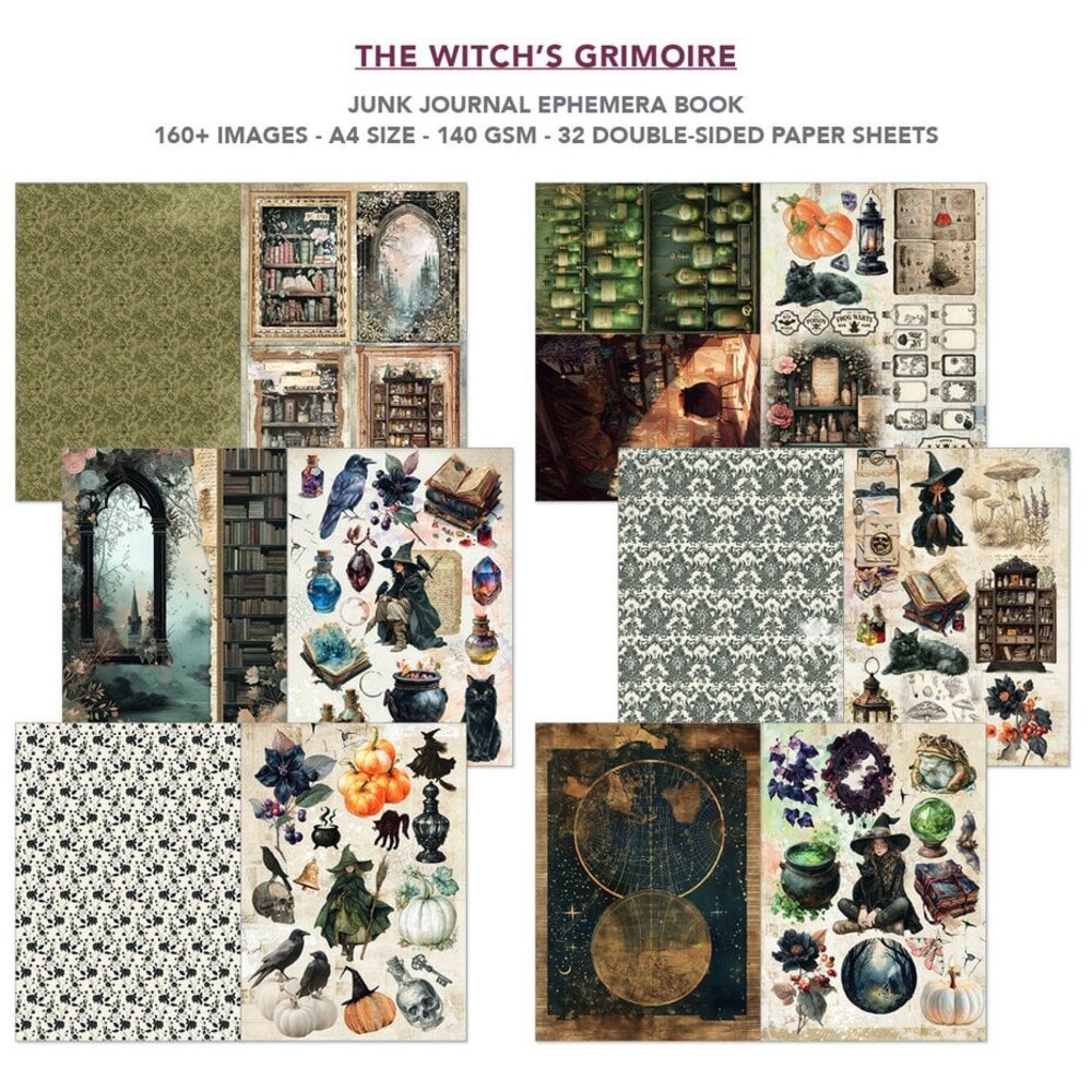 Ciao Bella Papercrafting The Witch's Grimoire A4 Junk Journal Ephemera Book (CBB029)