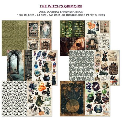 Ciao Bella Papercrafting The Witch's Grimoire A4 Junk Journal Ephemera Book (CBB029)