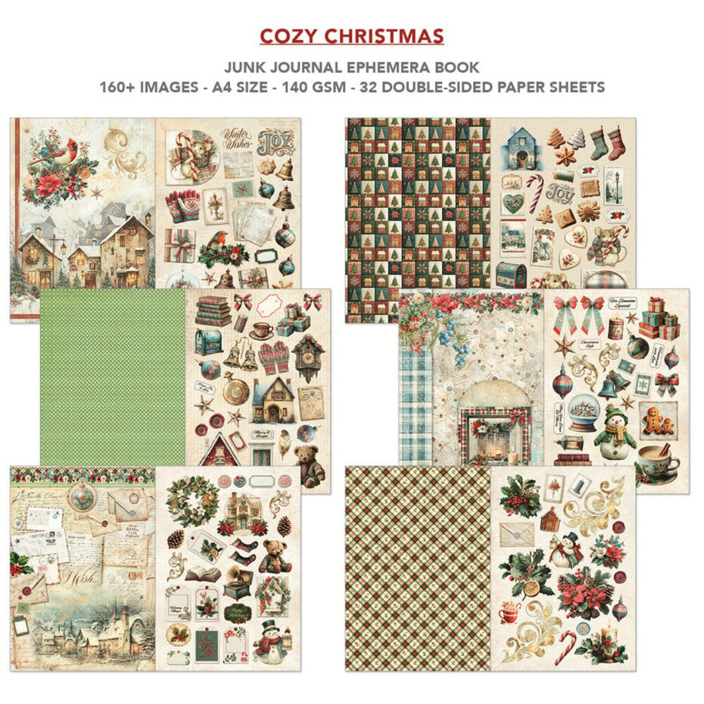 Ciao Bella Papercrafting Cozy Christmas A4 Junk Journal Ephemera Book (CBB031)