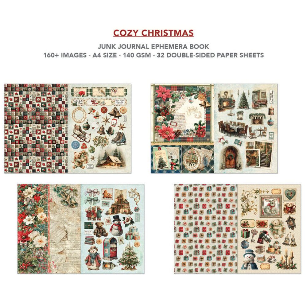 Ciao Bella Papercrafting Cozy Christmas A4 Junk Journal Ephemera Book (CBB031)