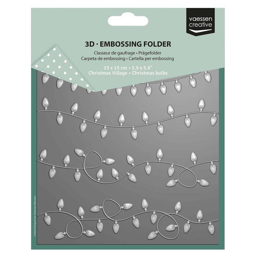 Vaessen Creative 3D Embossing Folder Kerstlampjes (3625-0602)