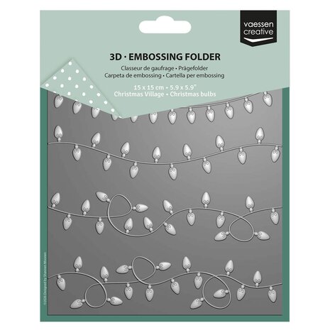 Vaessen Creative 3D Embossing Folder Kerstlampjes (3625-0602)