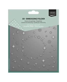 Vaessen Creative 3D Embossing Folder Sneeuw & Sterren (3625-0604)