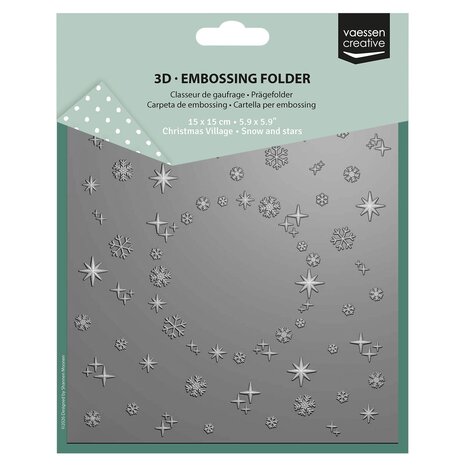 Vaessen Creative 3D Embossing Folder Sneeuw & Sterren (3625-0604)