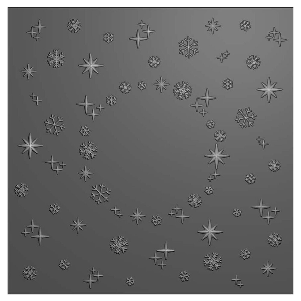Vaessen Creative 3D Embossing Folder Sneeuw & Sterren (3625-0604)