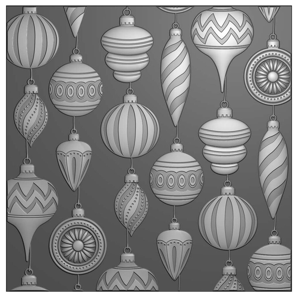 Vaessen Creative 3D Embossing Folder & Stencil Kerstballen (3625-0607)
