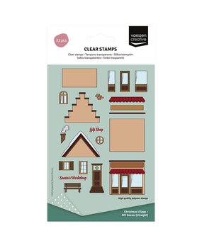 Vaessen Creative A5 Clear Stamp Set DIY Trapgevelhuisjes (3625-0615)