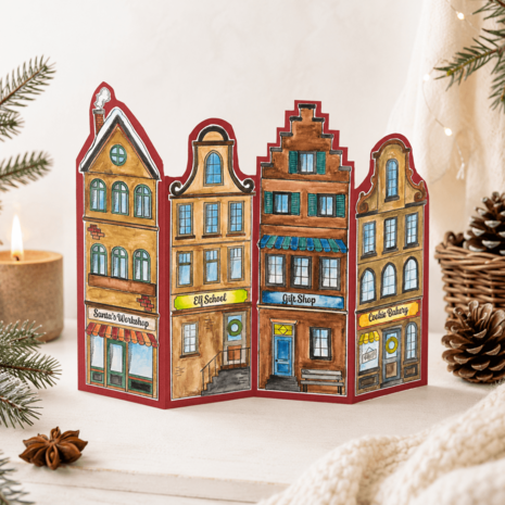 Vaessen Creative A5 Clear Stamp Set DIY Trapgevelhuisjes (3625-0615)