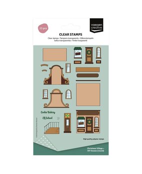 Vaessen Creative A5 Clear Stamp Set DIY Klokgevelhuisjes (3625-0616)