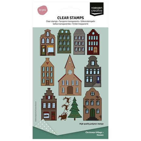 Vaessen Creative A6 Clear Stamp Set Kerstdorpje (3625-0617)