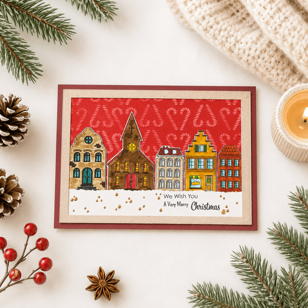 Vaessen Creative A6 Clear Stamp Set Kerstdorpje (3625-0617)