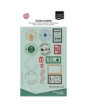 Vaessen Creative A6 Clear Stamp Set Kerst Postzegels (3625-0619) Vaessen Creative A6 Clear Stamp Set Kerst Postzegels (3625-0619)