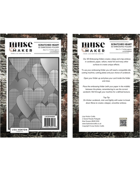 Lisa Horton Crafts Muse & Maker 5x7 Inch 3D Embossing Folder Scratched Heart (LHCEFMM001)