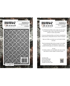 Lisa Horton Crafts Muse & Maker 5x7 Inch 3D Embossing Folder Four De Lys (LHCEFMM003)