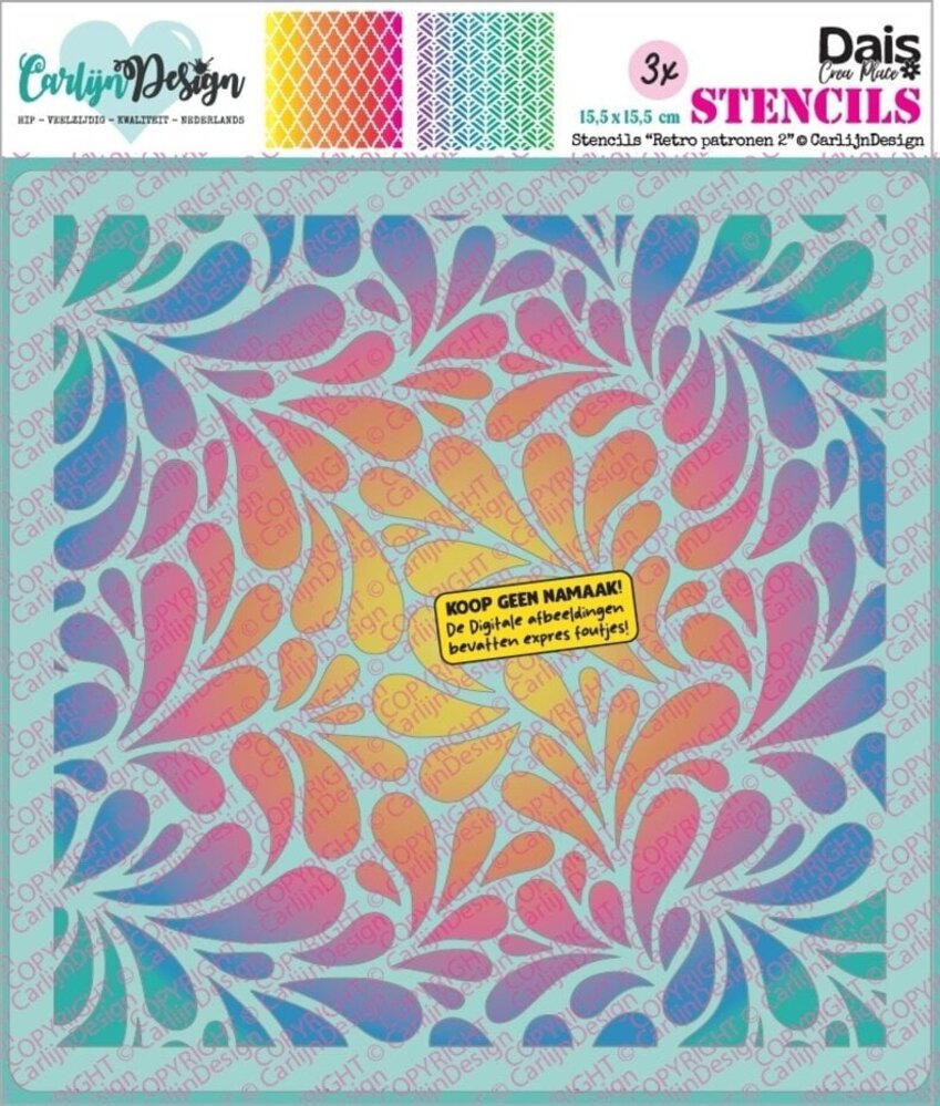 Carlijn Design Stencils Retro Patronen 2 (CDSC-0051)
