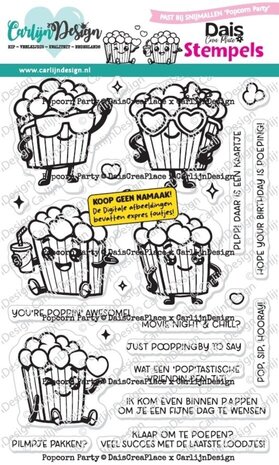 Carlijn Design Stempels Popcorn Party (CDST-0181)