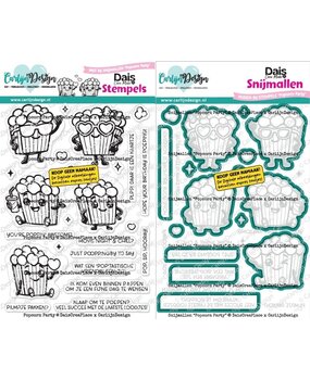 Carlijn Design Popcorn Party Stamp & Die DUO (CDST-0181/CDSN-0395)