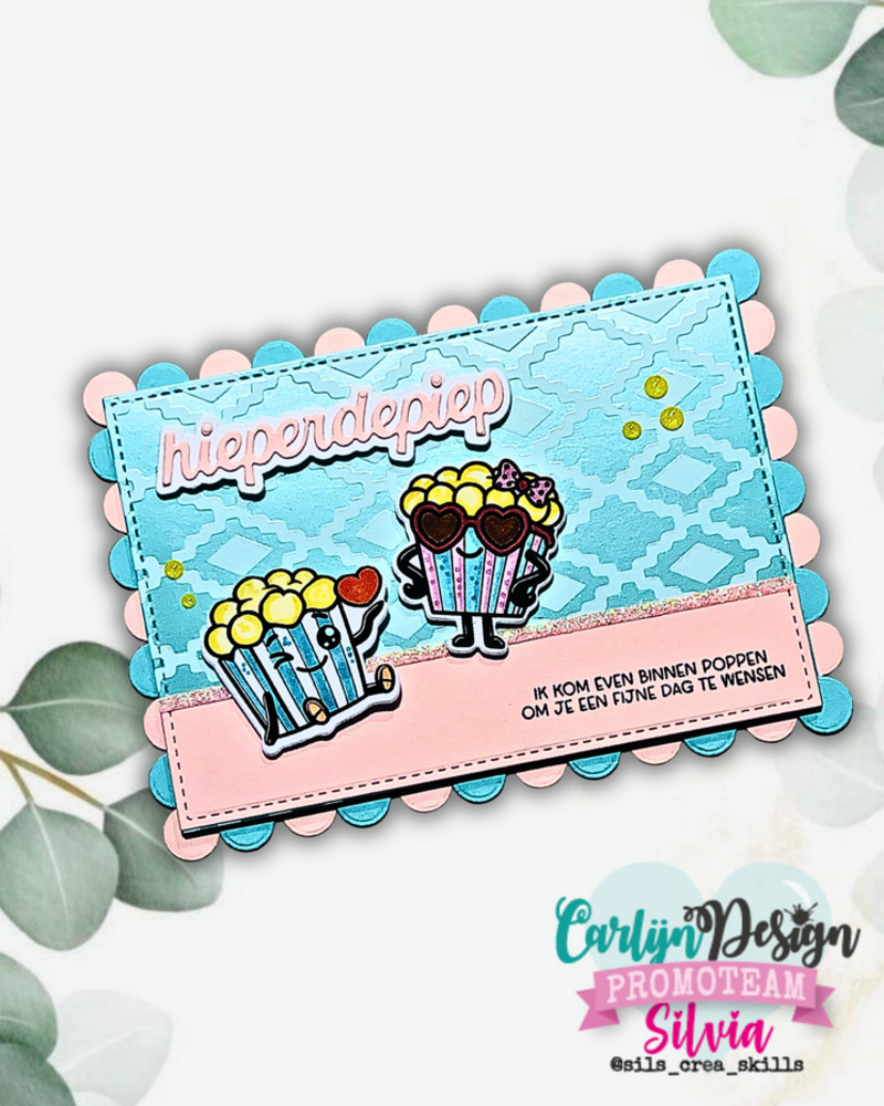 Carlijn Design Popcorn Party Stamp & Die DUO (CDST-0181/CDSN-0395)