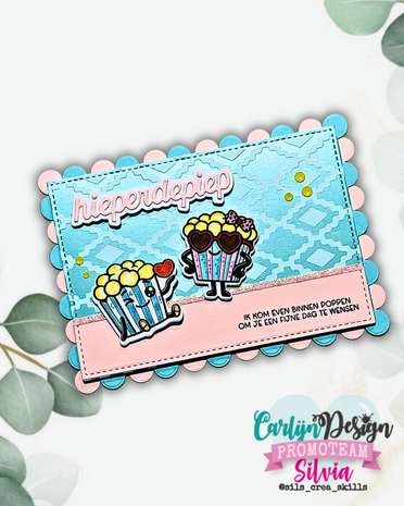 Carlijn Design Popcorn Party Stamp & Die DUO (CDST-0181/CDSN-0395)