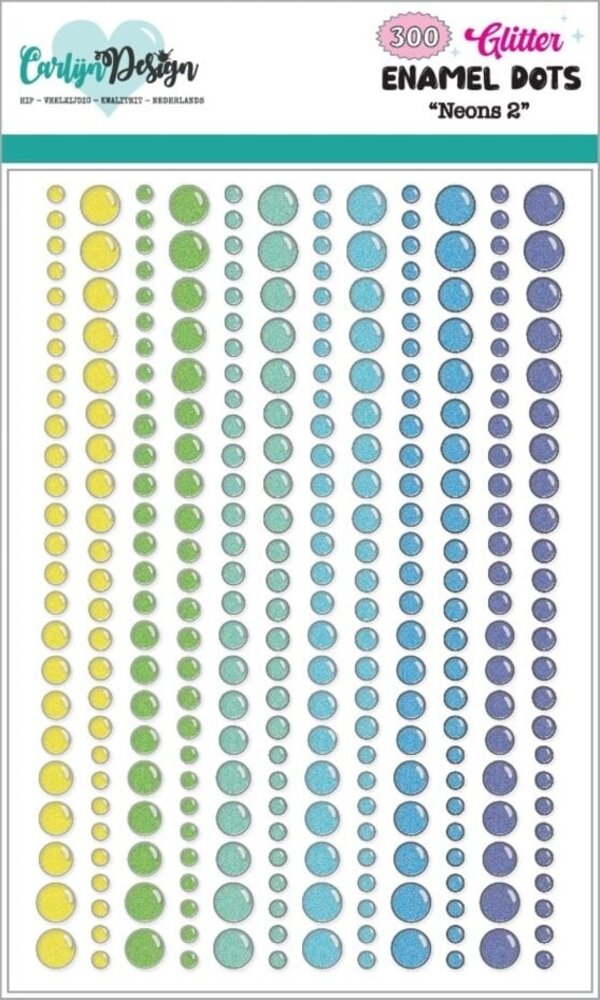 Carlijn Design Glitter Enamel Dots Neons 2 (CDED-0020)