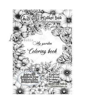AB Studio My Garden A4 Cut & Collage Book for Coloring AB Studio My Garden A4 Cut & Collage Book for Coloring