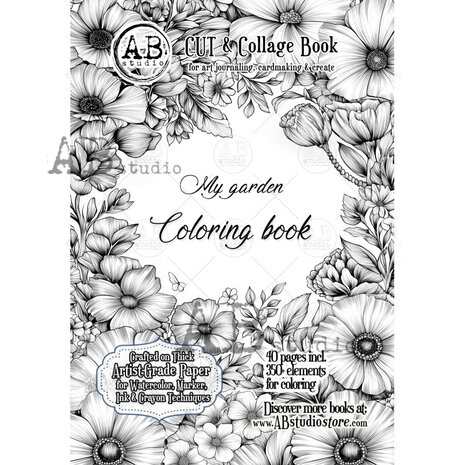 AB Studio My Garden A4 Cut & Collage Book for Coloring AB Studio My Garden A4 Cut & Collage Book for Coloring